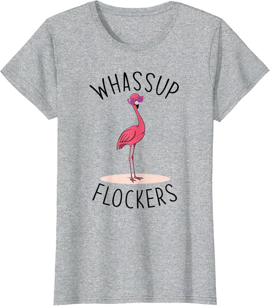 Whassup Flockers? Funny Vintage Pink Flamingo Sunglasses