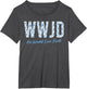WWJD Christian Faith Believer Blue Floral Graphic