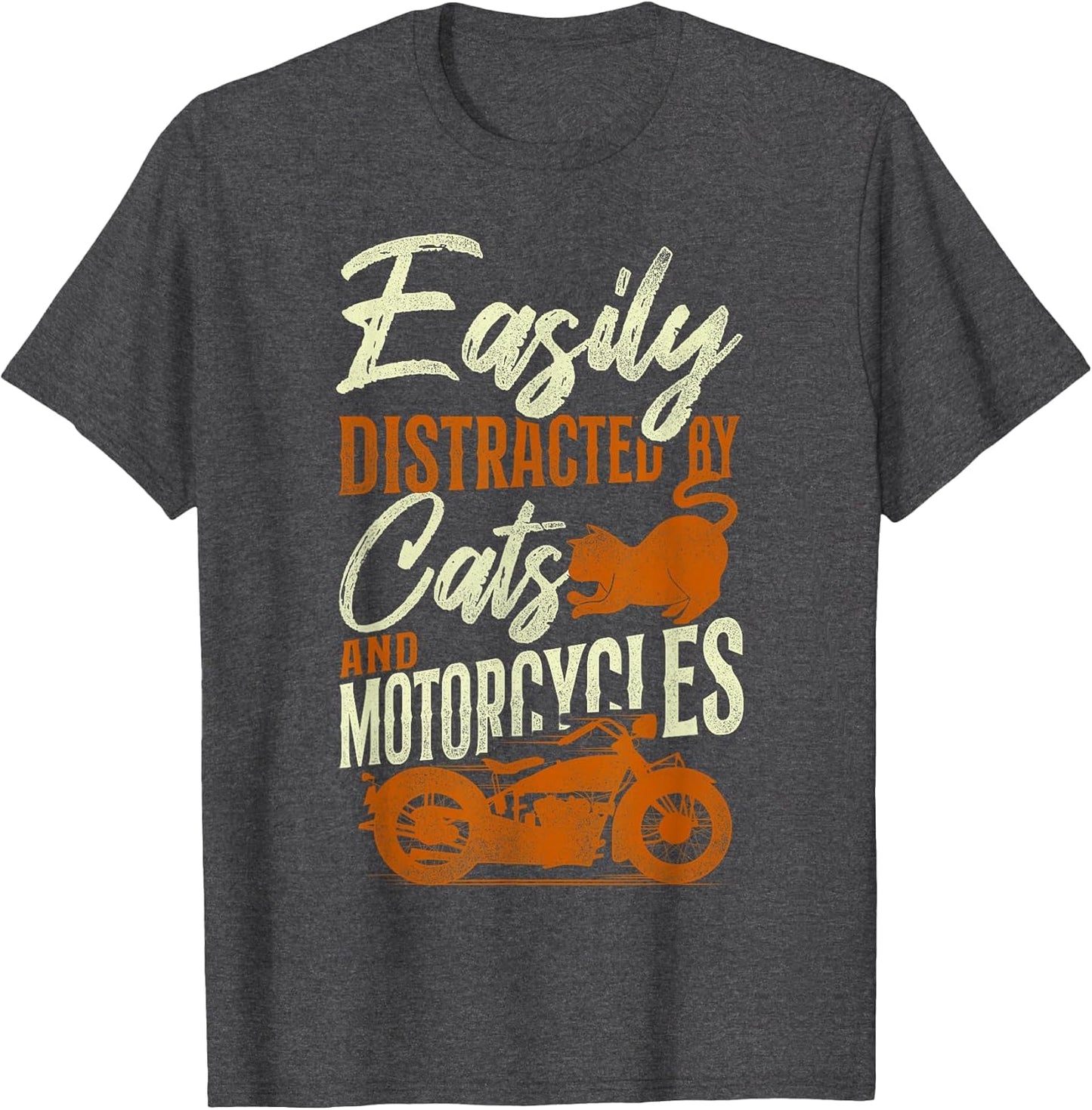 Classic Motorcycle Biker Cat Easily Distracted By Cats and
