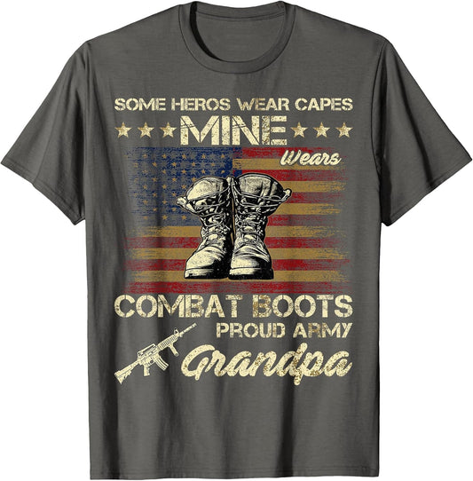 Some Heros Wear Capes Mine Wears Combat Boots Army Grandpa