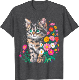 Cute Cat wit Flower Kitten