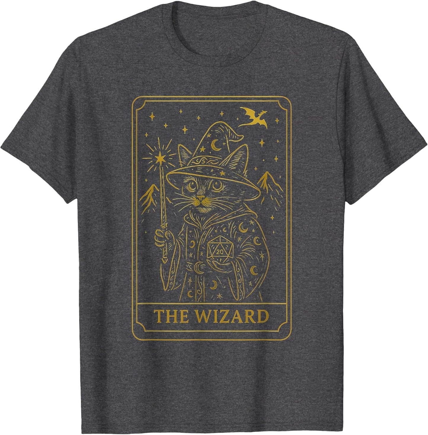 RPG Gamer Wizard D20 Dice Nerdy Geek Cat Men Women Kids