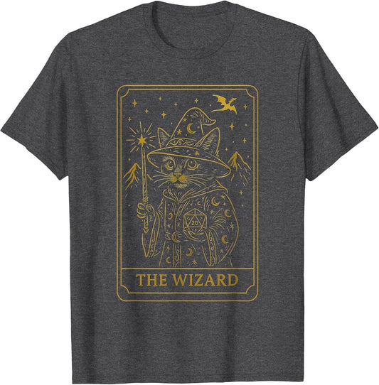 RPG Gamer Wizard D20 Dice Nerdy Geek Cat Men Women Kids