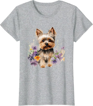 Yorkshire Terrier Mom Floral Yorkie Dog Lover Flowers Cute