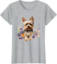 Yorkshire Terrier Mom Floral Yorkie Dog Lover Flowers Cute