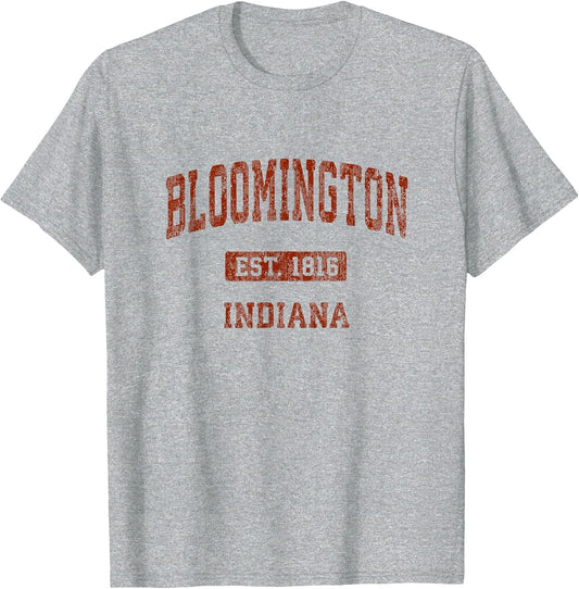Bloomington Indiana in Vintage Athletic Sports Design