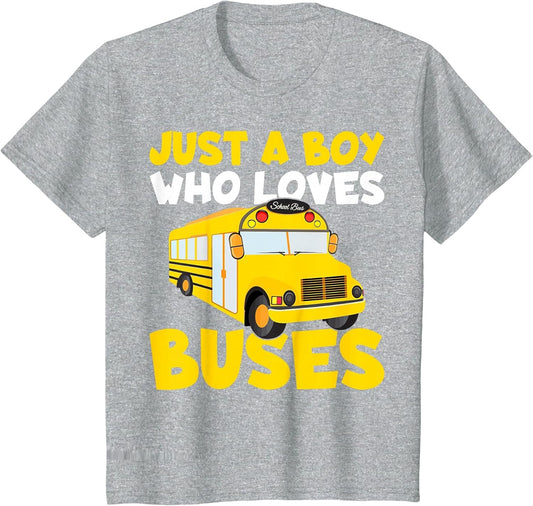 Kids School Bus Costume Just a Boy who Loves Buses