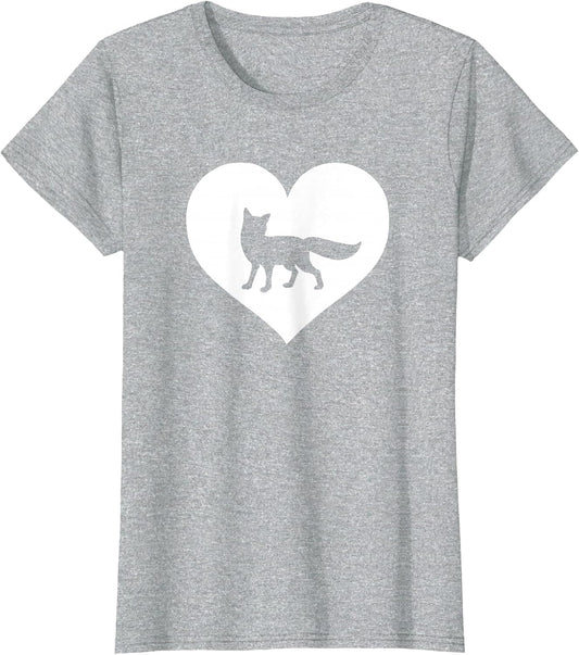 A Cute Purple or Pink Fox , Women, Heather Grey, Large