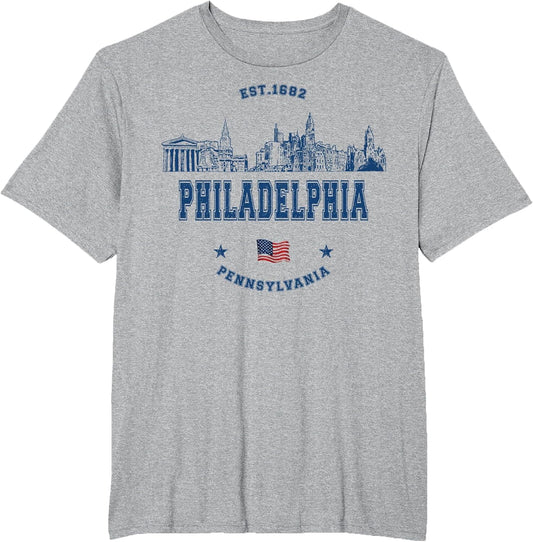 Philadelphia Pennsylvania Vintage Skyline