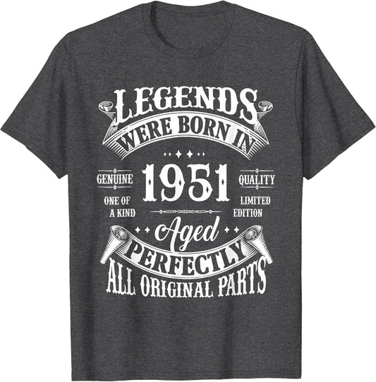 75th Birthday Shirt Vintage Born in 1951 75 Years Old B-Day