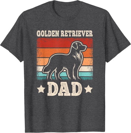 Golden Retriever Dad Retro Golden Retriever Lover Daddy Men
