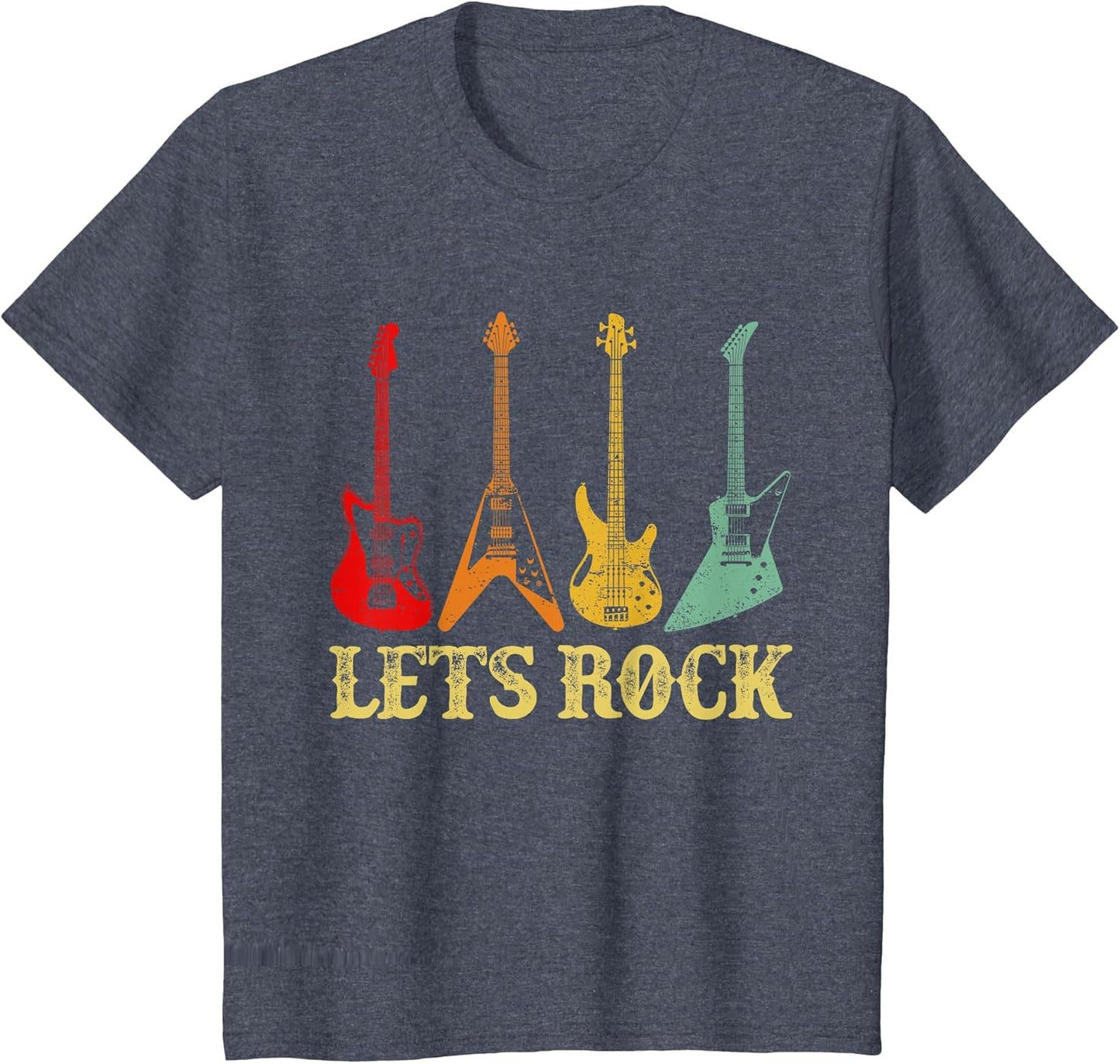 Vintage Retro Lets Rock Rock n Roll Guitar