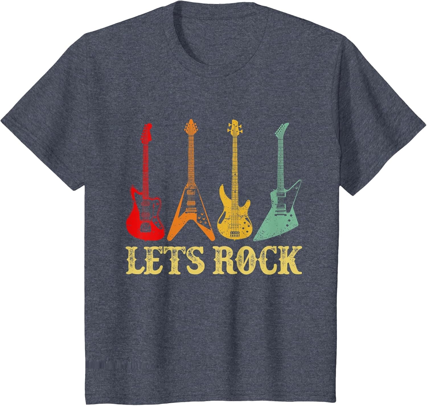 Vintage Retro Lets Rock Rock n Roll Guitar