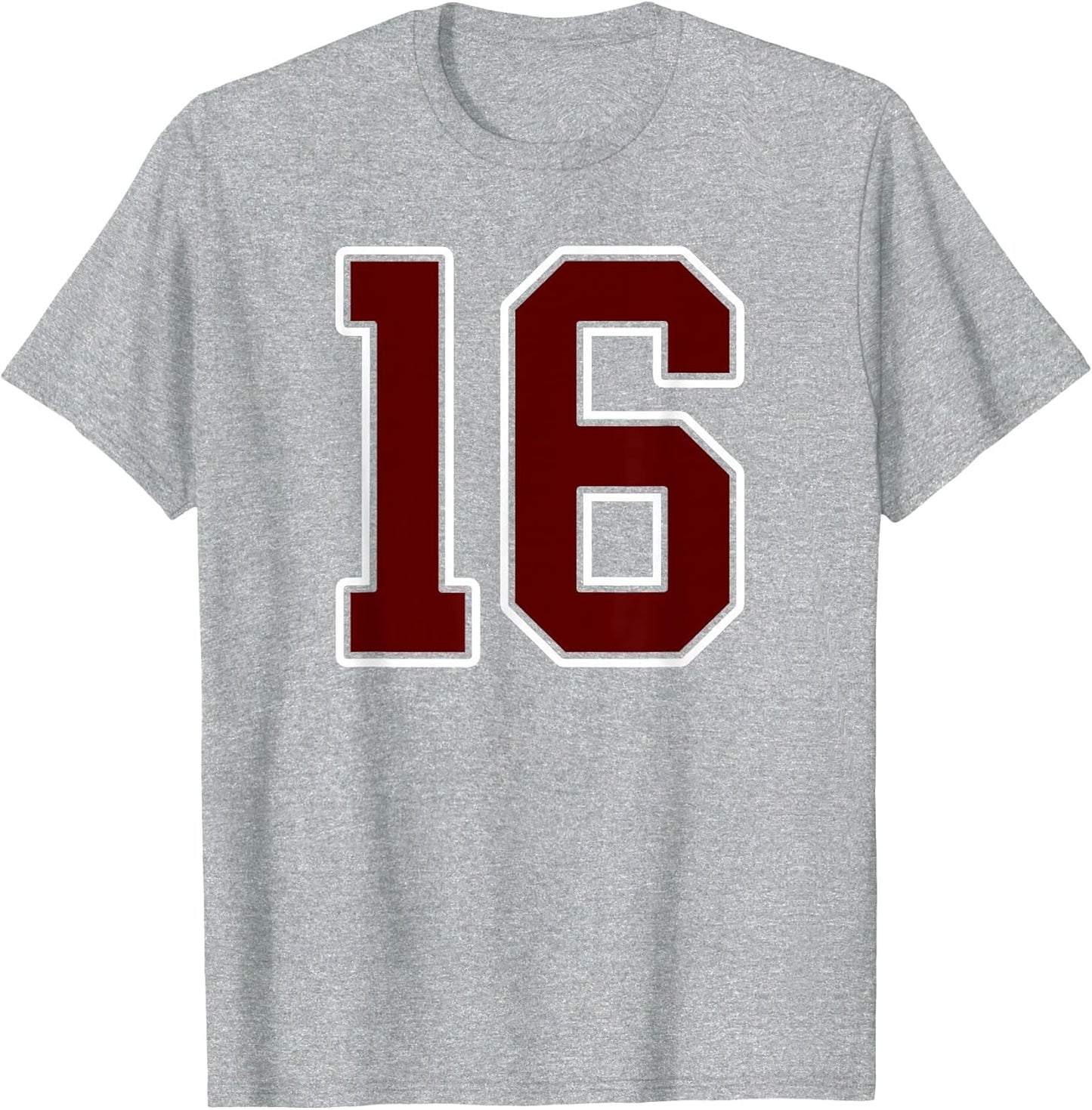 Maroon and White Number 16 Jersey Player Uniform #16 Fan