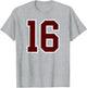 Maroon and White Number 16 Jersey Player Uniform #16 Fan