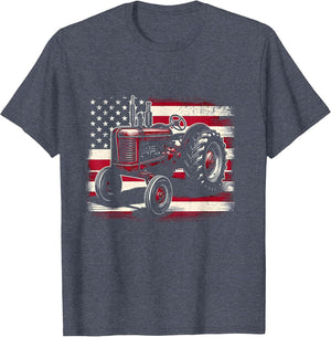 Old Farmall Cub Tractor American Flag Patriotic Farming Farm