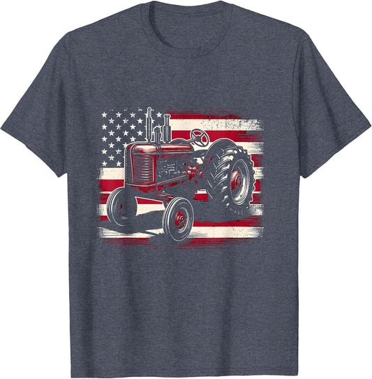 Old Farmall Cub Tractor American Flag Patriotic Farming Farm