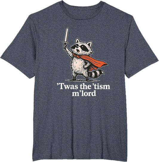 Retro 'TWAS The 'Tism M'Lord Funny Wizard Raccoon Autism Men