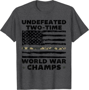 Undefeated World War Champs 4th of July American Army Flag