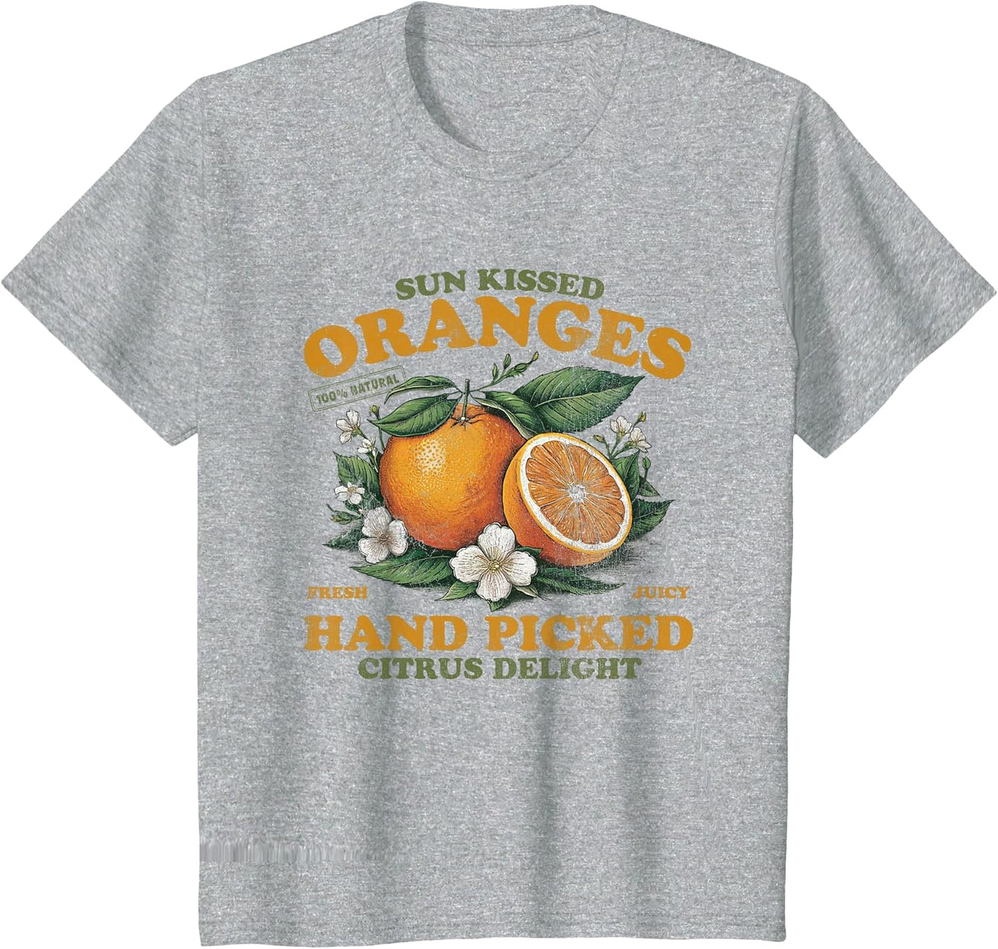 Oranges Hand Picked Vintage Fruit Retro Peach Graphic