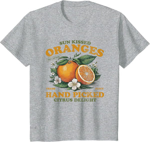 Oranges Hand Picked Vintage Fruit Retro Peach Graphic