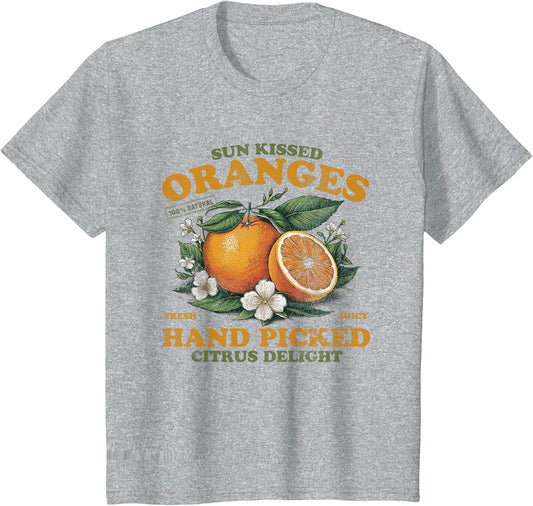 Oranges Hand Picked Vintage Fruit Retro Peach Graphic