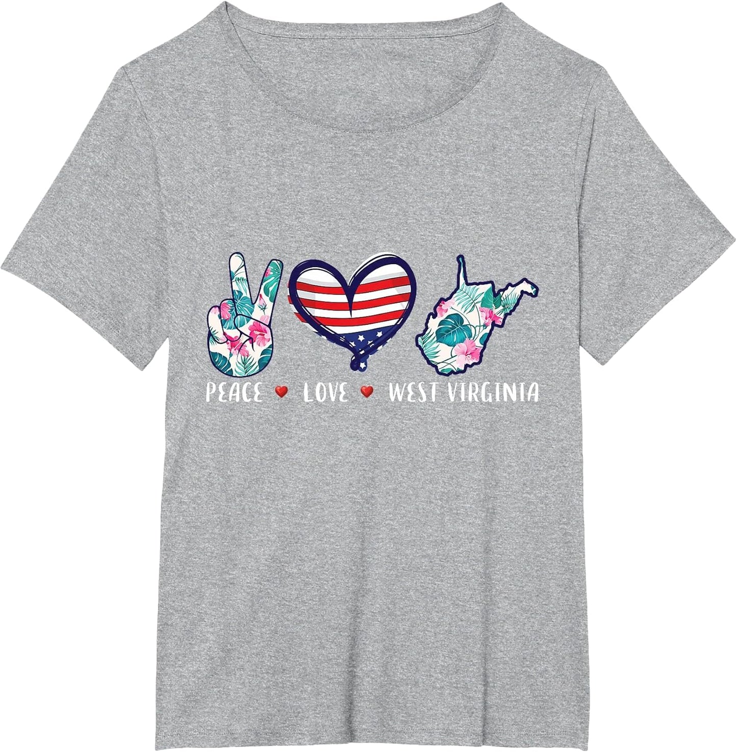 Peace Love West Virginia Flag Grown Souvenirs Women