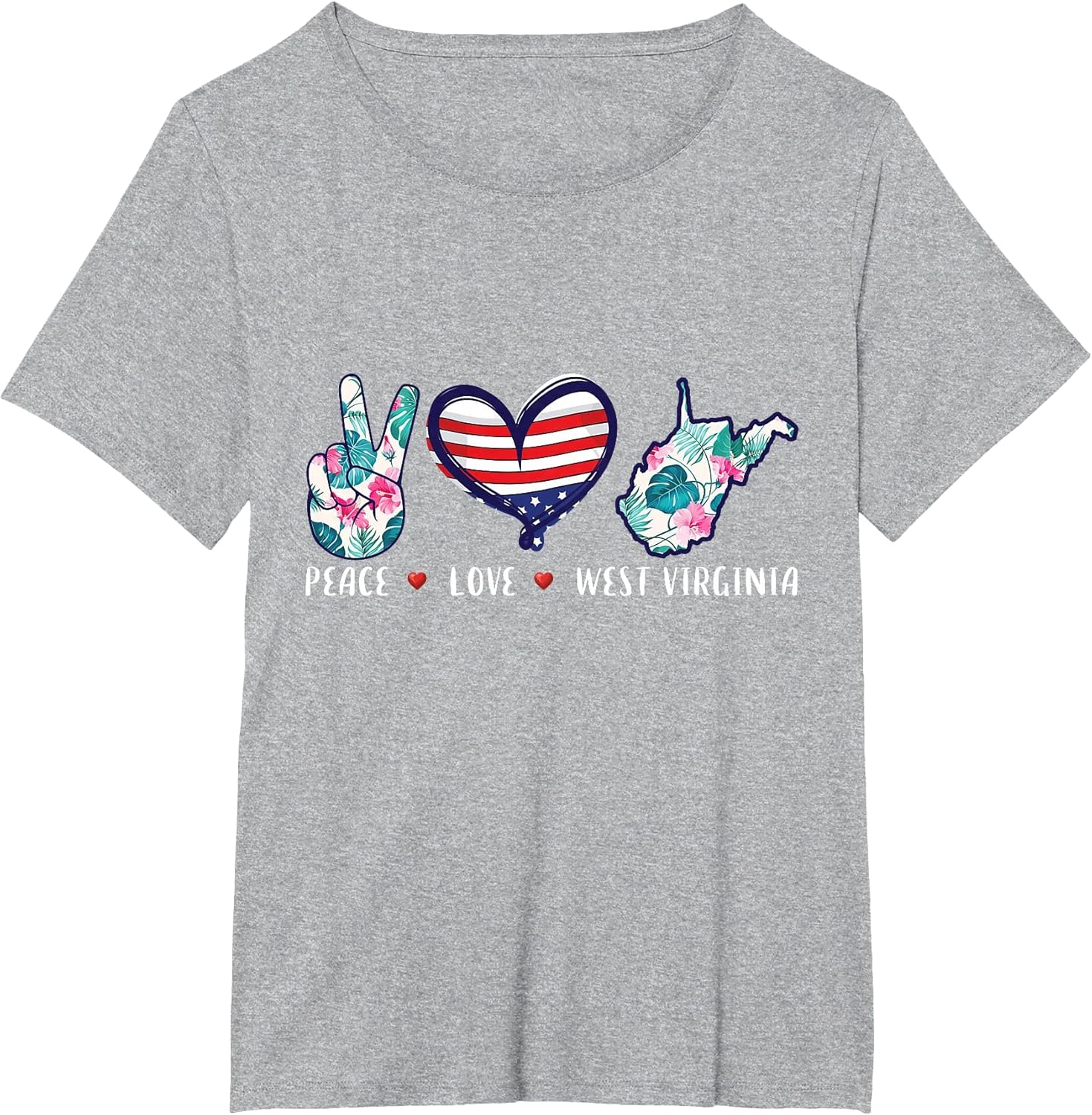 Peace Love West Virginia Flag Grown Souvenirs Women