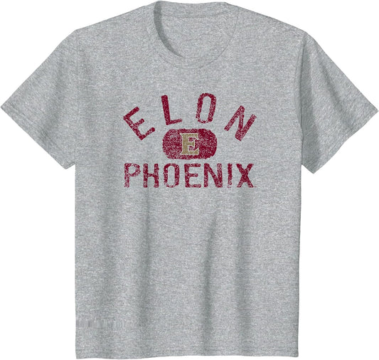 Elon Phoenix Vintage Logo Gray Officially Licensed