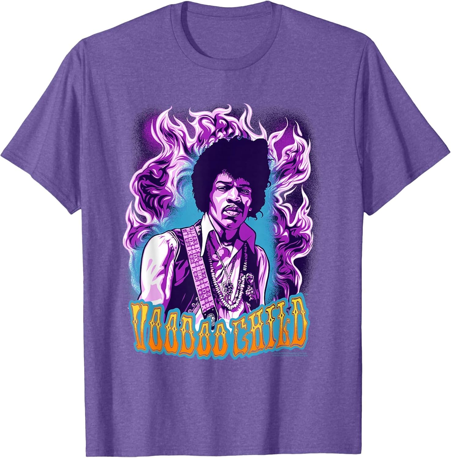 Jimi Hendrix Voodoo Child Psychedelic Purple Flames Band