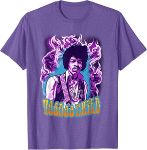 Jimi Hendrix Voodoo Child Psychedelic Purple Flames Band