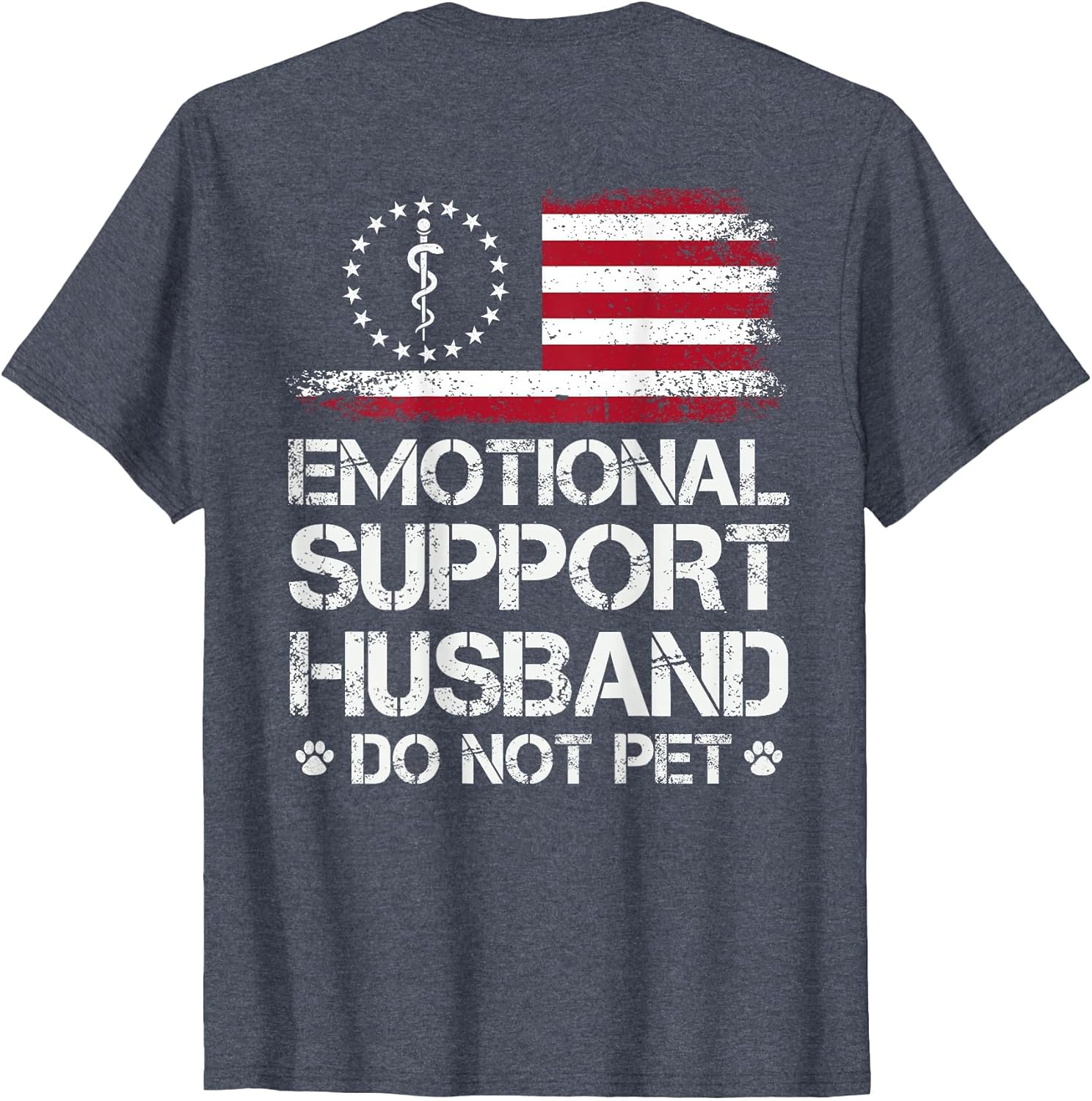 ON Back Emotional Support Husband Do Not Pet American Flag