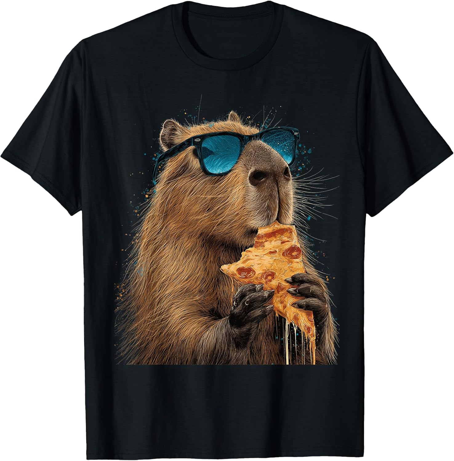 Capybara Eating Pizza Funny Cute