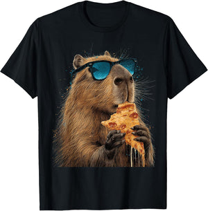 Capybara Eating Pizza Funny Cute
