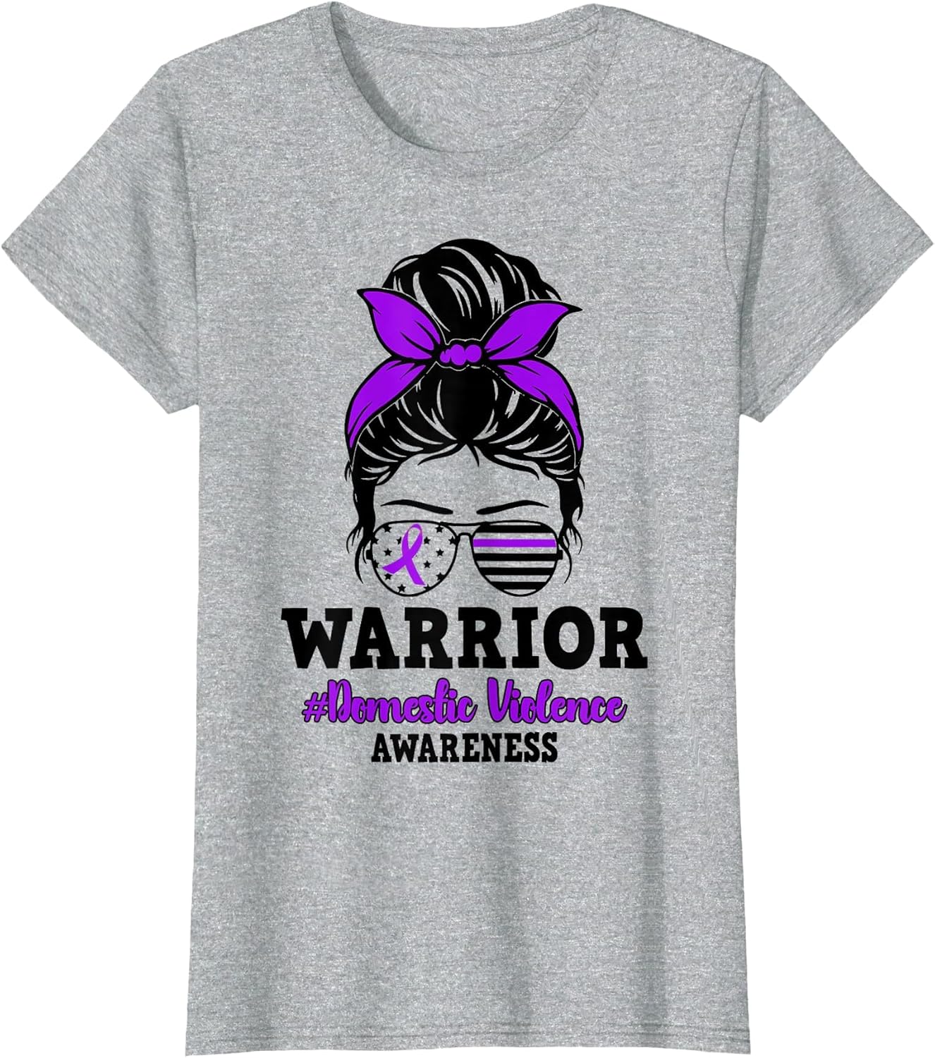 Domestic Violence Warrior Ribbon Purple Warrior Messy Bun