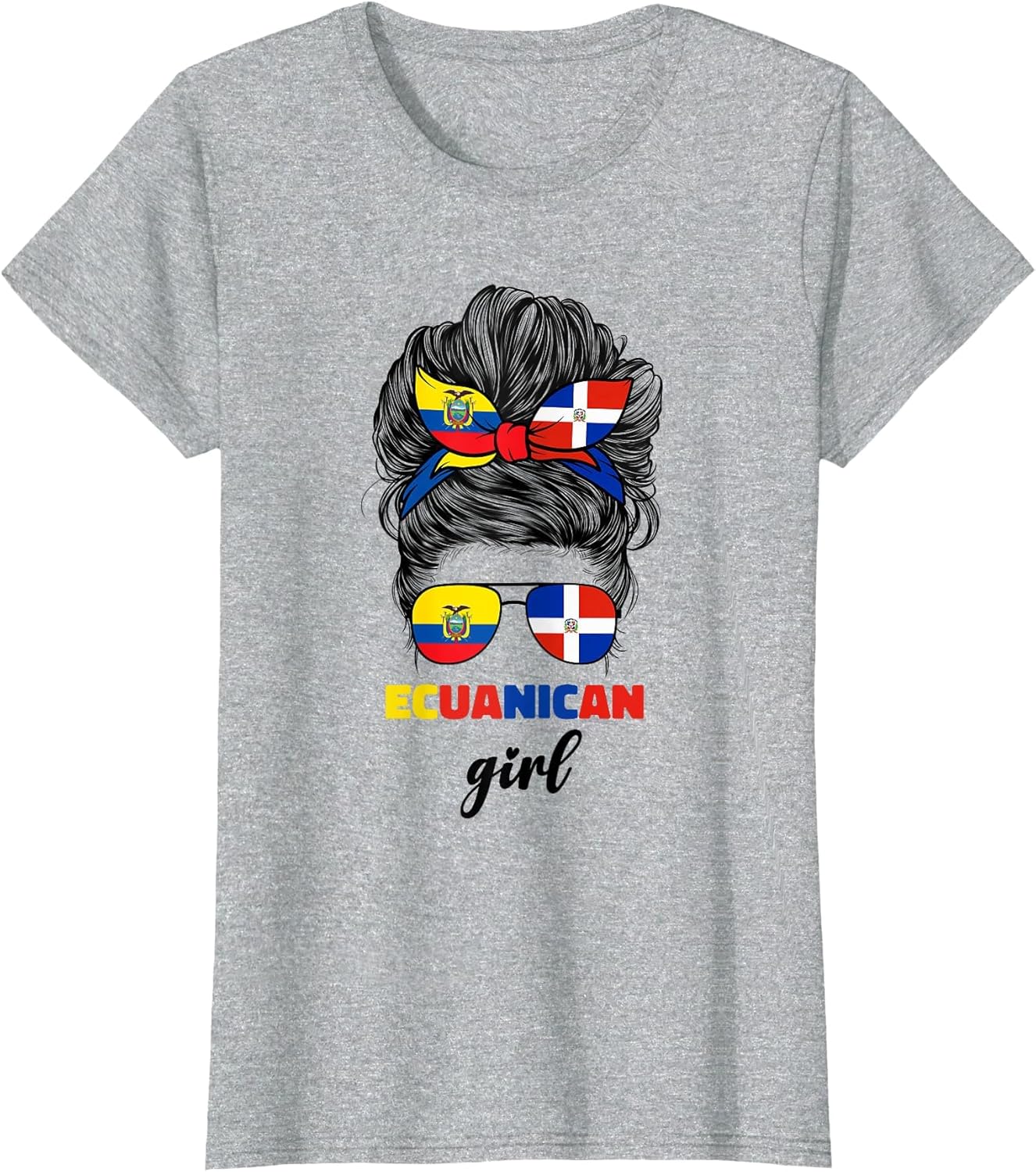 Half Dominican and Ecuadorian Ecuador Flag Girl Women Mix