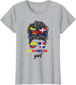 Half Dominican and Ecuadorian Ecuador Flag Girl Women Mix