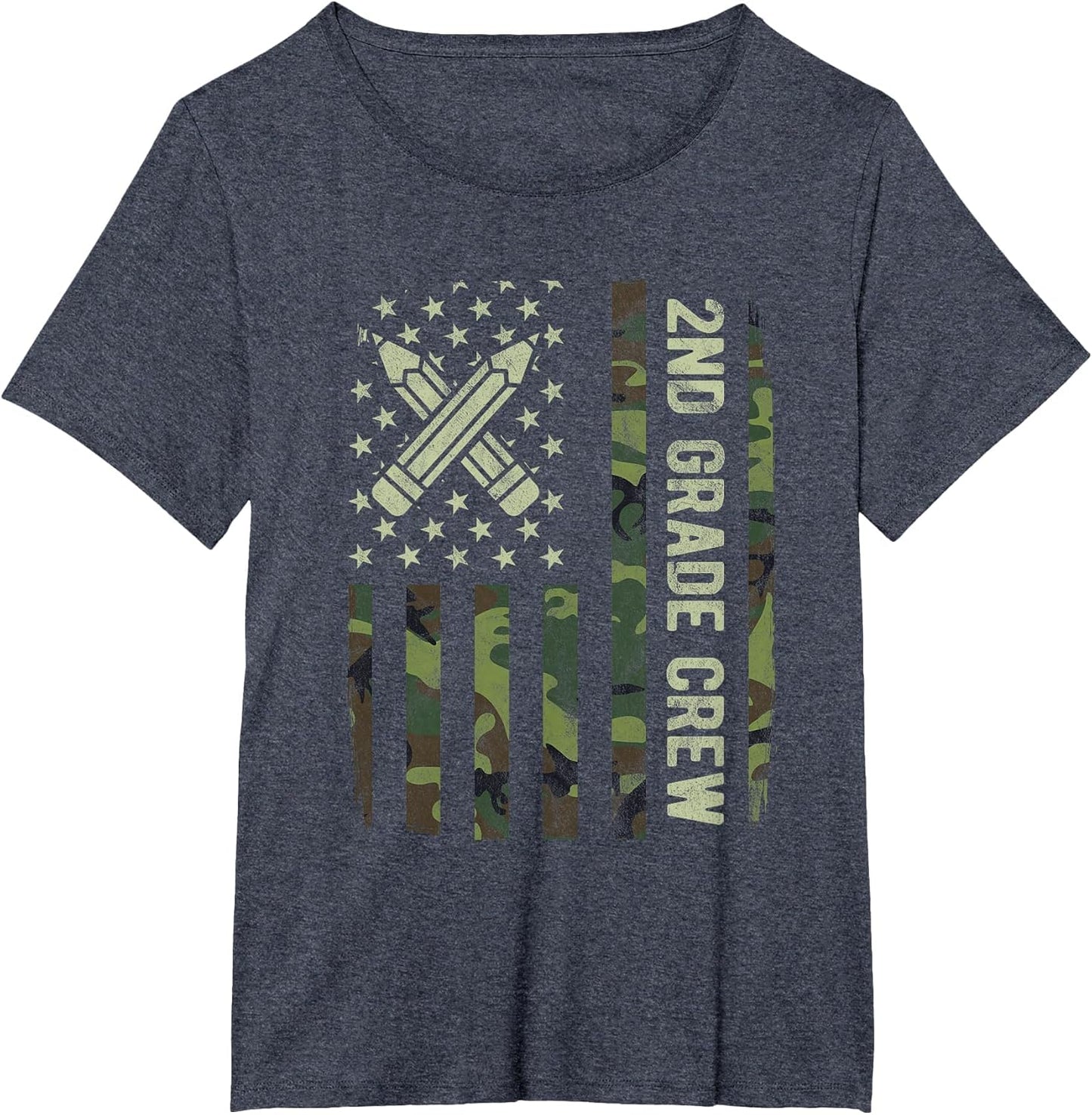 2nd Grade Crew Camo American Flag Back to School Boys