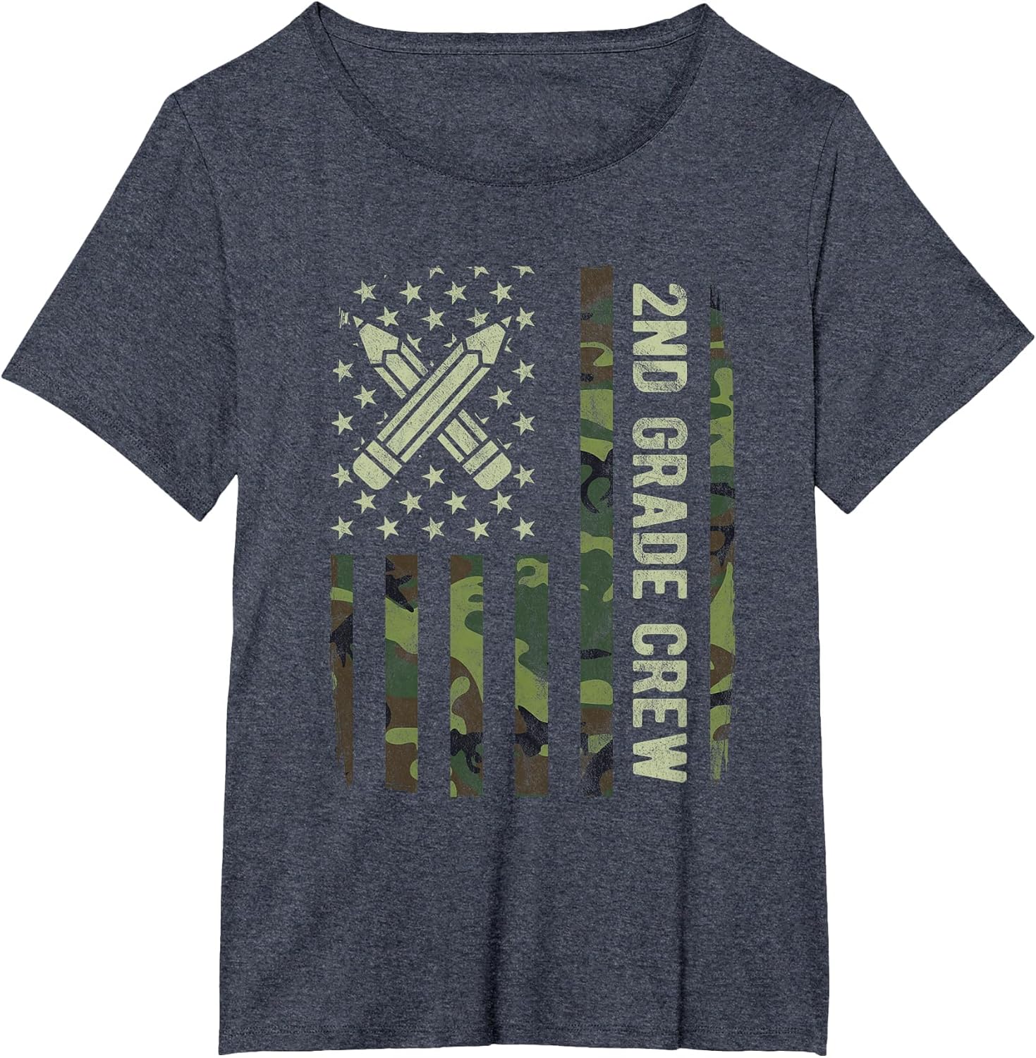 2nd Grade Crew Camo American Flag Back to School Boys
