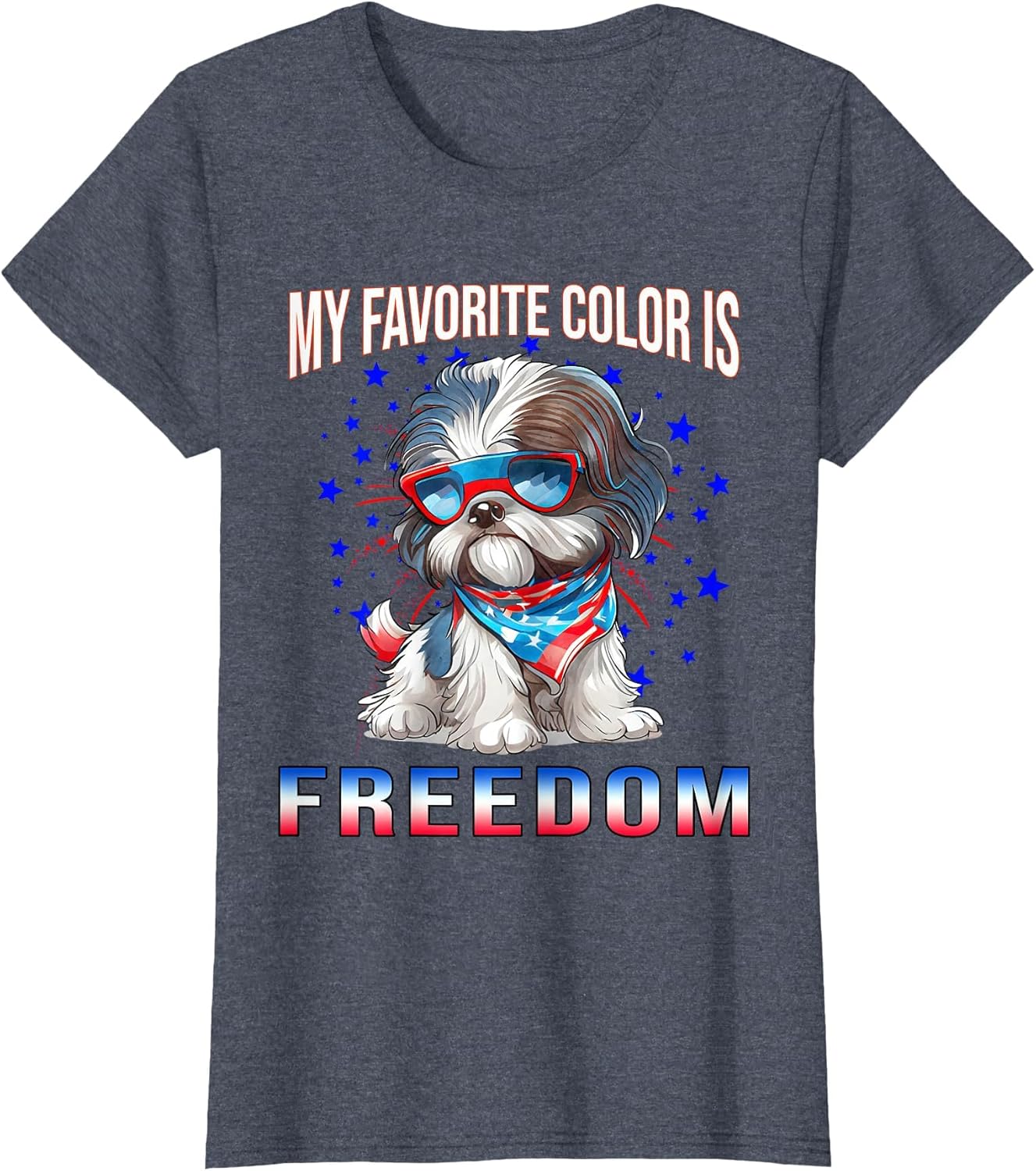 Shih_Tzu Dog American Flag Patriotic 4th of July