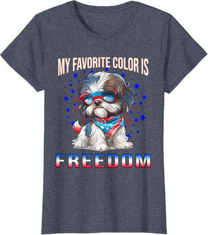Shih_Tzu Dog American Flag Patriotic 4th of July