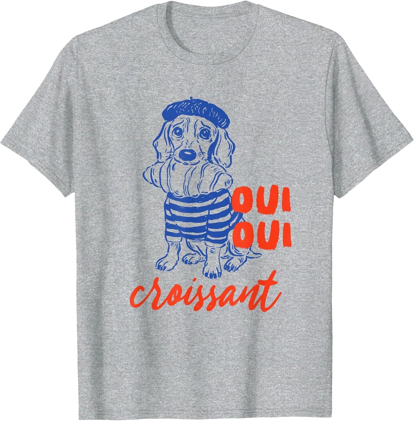 Oui Oui Croissant Dog in Beret Funny French Food Lover Fun