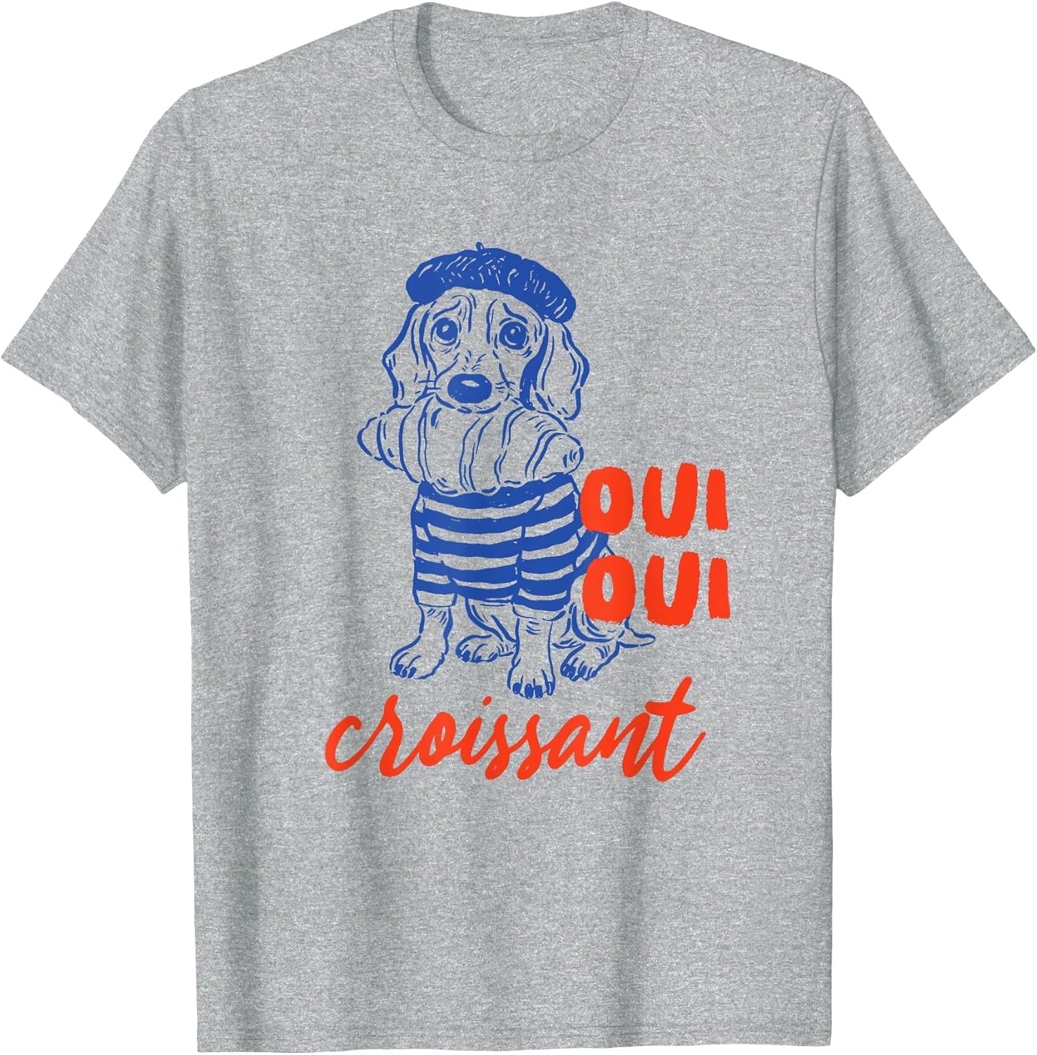 Oui Oui Croissant Dog in Beret Funny French Food Lover Fun
