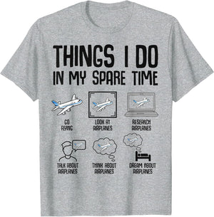 Airplane Things I Do in My Spare Time Plane Pilot Kids Men