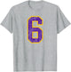 Purple Gold Number 6 Jersey Player Uniform #6 Grunge