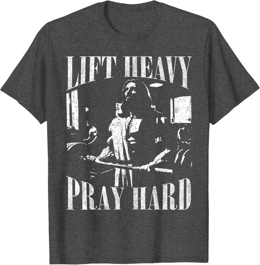 Lift Heavy Pray Hard Gym Jesus Christian for Christian