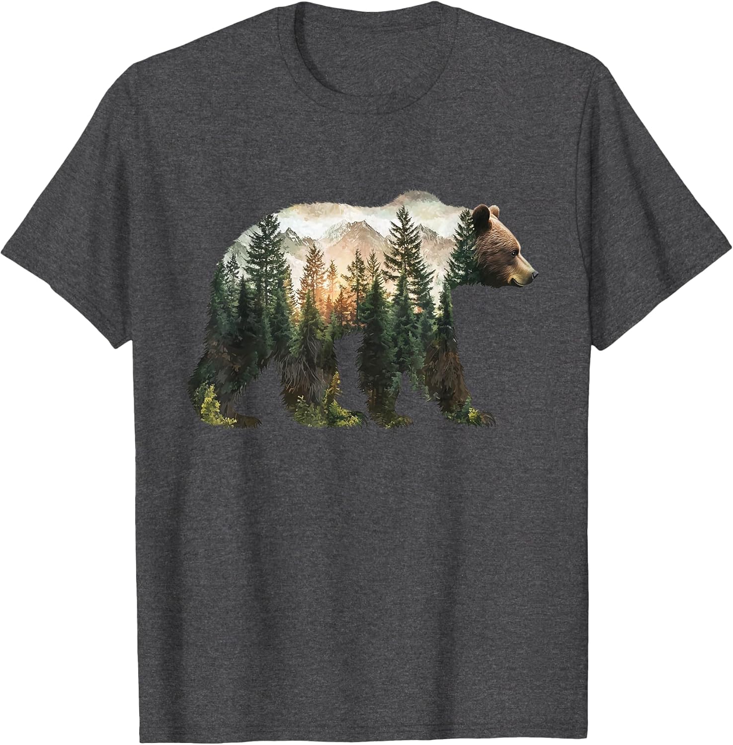 Bear Forest Mountains Trees Nature Sunset Outdoor Graphic