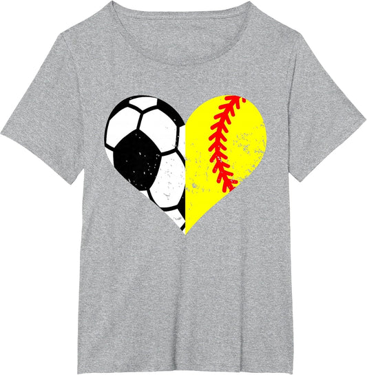Soccer Softball Heart Funny Soccer Softball Mom