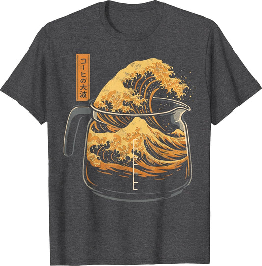 Coffee & Japan Art Lover Kanagawa Wave of Coffee Humor