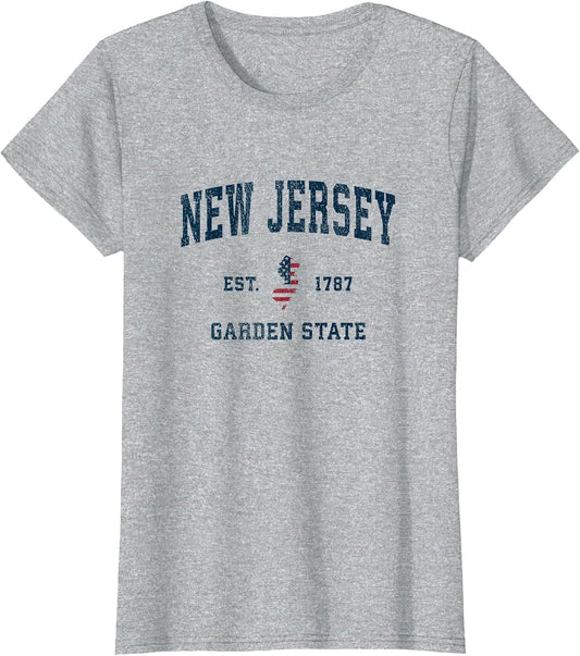New Jersey Vintage American Flag USA Sports Design